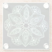Exotic Tribal Green Gradient Mandala Glasuntersetzer (Rückseite)