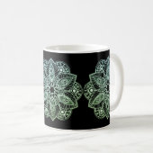 Exotic Tribal Green Gradient Mandala Kaffeetasse (VorderseiteRechts)