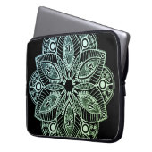 Exotic Tribal Green Gradient Mandala Laptopschutzhülle (Vorderseite Links)