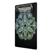 Exotic Tribal Green Gradient Mandala Mini Klemmbrett (Gewinkelt2)