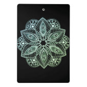 Exotic Tribal Green Gradient Mandala Mini Klemmbrett (Rückseite)