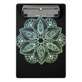 Exotic Tribal Green Gradient Mandala Mini Klemmbrett (Vorderseite)