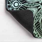 Exotic Tribal Green Gradient Mandala Mousepad (Ecke)
