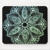 Exotic Tribal Green Gradient Mandala Mousepad (Vorne)
