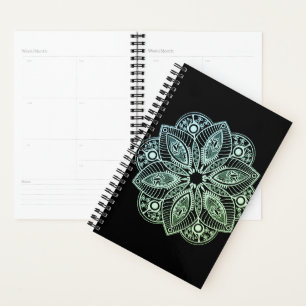 Exotic Tribal Green Gradient Mandala Planer