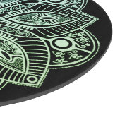 Exotic Tribal Green Gradient Mandala Schneidebrett (Ecke)