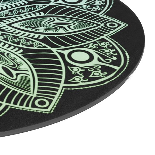 Exotic Tribal Green Gradient Mandala Schneidebrett (Ecke)