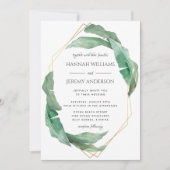 Exotic Tropical Banana Blätter Geometric Wedding Einladung (Vorderseite)