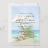Exotic Tropical Beach Custom Foto Wedites Save The Date (Rückseite)