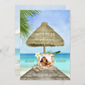 Exotic Tropical Beach Custom Foto Wedites Save The Date (Vorne/Hinten)
