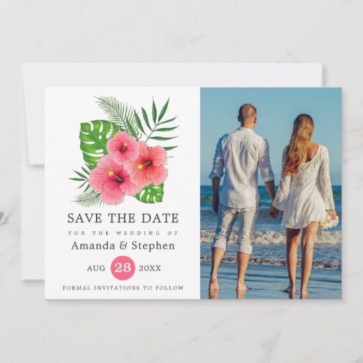 Exotic Tropical Beach Foto Hochzeit Save The Date (Vorderseite)