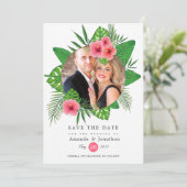 Exotic Tropical Beach Foto Hochzeit Save The Date (Stehend Vorderseite)