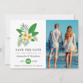 Exotic Tropical Beach Foto Hochzeit Save The Date (Vorderseite)