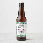 Exotic Tropical Blätter Bachelorette Crew Party Bierflaschenetikett (Vorderseite)