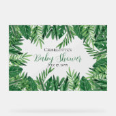 Exotic Tropical Blätter Grüne Babydusche Acrylschild (Vorderseite)