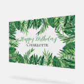 Exotic Tropical Blätter Grüne Geburtstagsparty Acrylschild (Winkel)