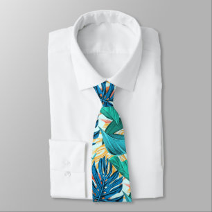 Exotic Tropical Blätter Neck Tie - Party Time Krawatte