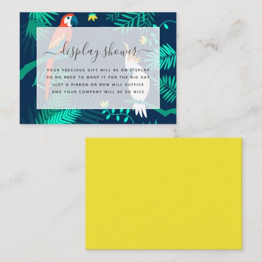 Exotic Tropical Brautparty Display Dusche Begleitkarte (Vorne/Hinten)