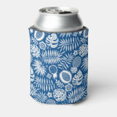 Exotic Tropical Deep Blue Pattern Dosenkühler (Kanne Rückseite)