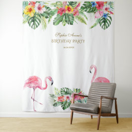 Exotic Tropical Floral Birthday Foto Stand Prop Wandteppich