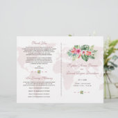 Exotic Tropical Floral Gold World Map Programm (Stehend Vorderseite)