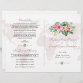 Exotic Tropical Floral Gold World Map Programm (Vorne/Hinten)