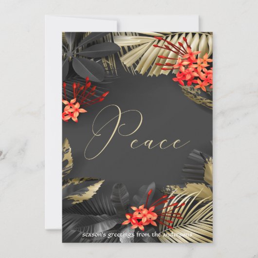 Exotic Tropical Foliage Peace Holiday Gruß Einladung (Vorderseite)