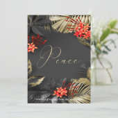 Exotic Tropical Foliage Peace Holiday Gruß Einladung (Stehend Vorderseite)
