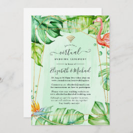 Exotic Tropical Geometric Online Virtual Wedding Einladung