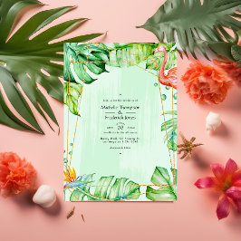 Exotic Tropical Geometric Wedding Einladung