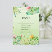 Exotic Tropical Geometric Wedding RSVP Karte (Stehend Vorderseite)