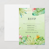 Exotic Tropical Geometric Wedding RSVP Karte (Vorne/Hinten)