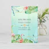 Exotic Tropical Geometric Wedding Save The Date (Stehend Vorderseite)