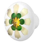 Exotic Tropical Hippie Daisy Blume White Green Keramikknauf (Rechts)