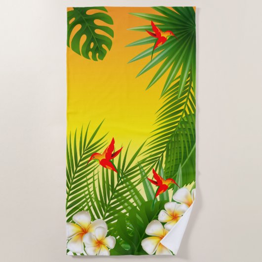Exotic Tropical 🏝 Hummingbird Design Strandtuch (Vorderseite)