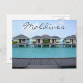 Exotic Tropical Island Maldives Beach Bungalow Postkarte (Vorne/Hinten)