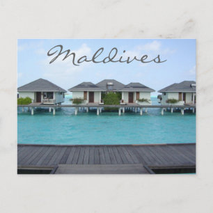 Exotic Tropical Island Maldives Beach Bungalow Postkarte