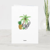 Exotic Tropical Island Pink Flamingo Graduation Dankeskarte (Rückseite)