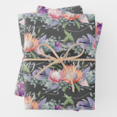 Exotic Tropical King Protea Wasserfarben Blume Wra Geschenkpapier Set (Beispiel)