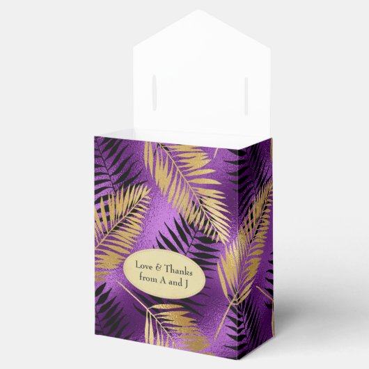 Exotic Tropical Lila und Gold Geschenkschachtel (Geöffnet)