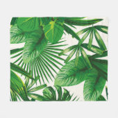 Exotic tropical natural green leaves composition o fleecedecke (Vorderseite (Horizontal))