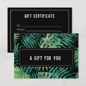Exotic Tropical Palm Blätter Geschenkgutschein (Vorne/Hinten)