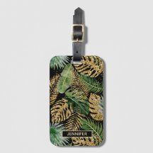 Exotic Tropical Palm Blätter Imitate Gold Glitzer