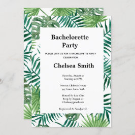 Exotic Tropical Palm Blätter Junggeselinnen-Abschi Einladung