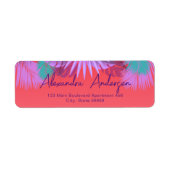 Exotic Tropical Palm Blätter Stilvolle Skriptbezei (Vorne)