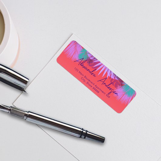 Exotic Tropical Palm Blätter Stilvolle Skriptbezei