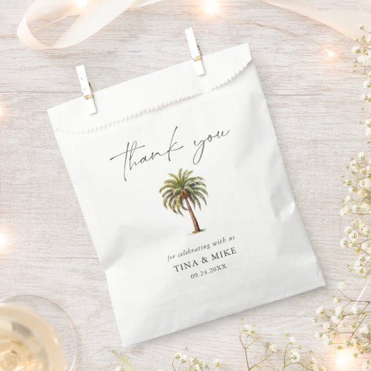 EXOTIC Tropical Palm TREE Vielen Dank Geschenktütchen (Ausgeschnitten)