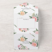 Exotic Tropical Pink Flamingo Wedding All In One Einladung (Außenbereich)