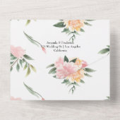 Exotic Tropical Pink Flamingo Wedding All In One Einladung (Rückseite)