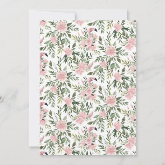 Exotic Tropical Pink Flamingo Wedding Monogram Save The Date (Rückseite)